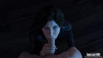 Lara sucking a white cock