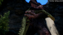 Argonian takes care of her pet troll