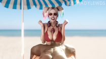 Harley Hijinks at the beach (blacked) [Shadylewds]