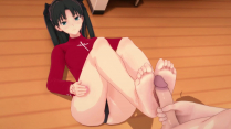 jerking off with rin’s feet